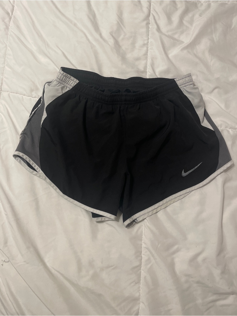 Nike Women's Black Athletic Shorts with Gray Accent
